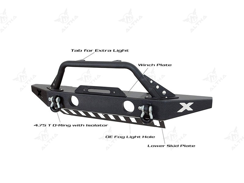 Jeep Wrangler JK Front Bumper with Lower Skid Plate & Winch Mount