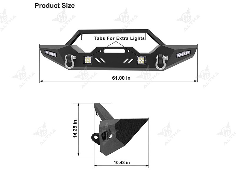 Jeep Gladiator Front Bumper with LED Lights