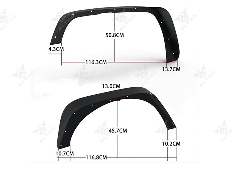 Steel Material Lingering Leaf Style Fender Flares for Jeep Wrangler JK