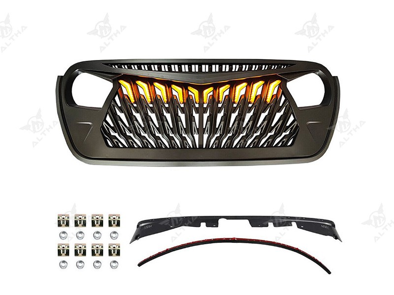 Front Grille with Amber Lights for Jeep Wrangler JL