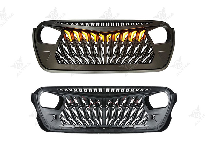 Front Grille with Amber Lights for Jeep Wrangler JL