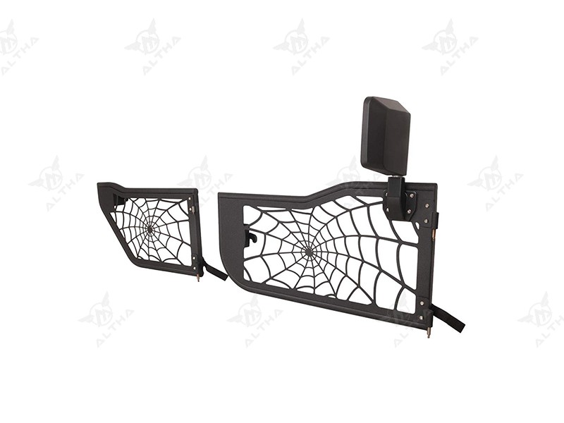 Spider Mesh Style Carbon Steel Door with Rear-View Mirror for Jeep Wrangler JK