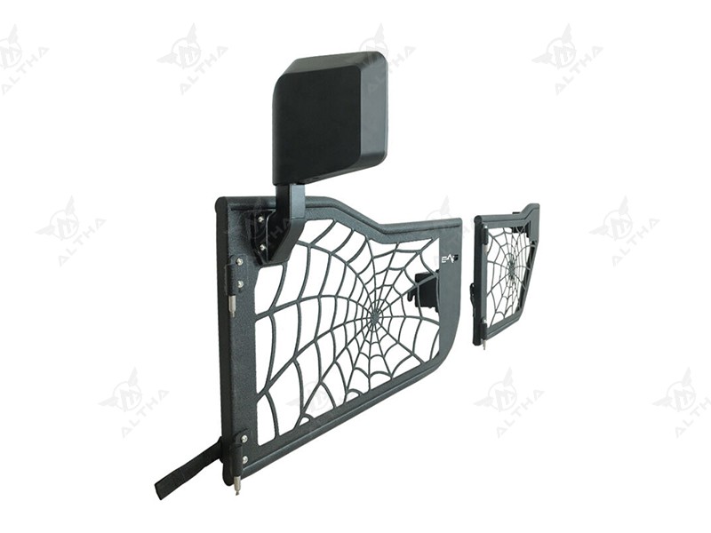 Spider Mesh Style Carbon Steel Door with Rear-View Mirror for Jeep Wrangler JK