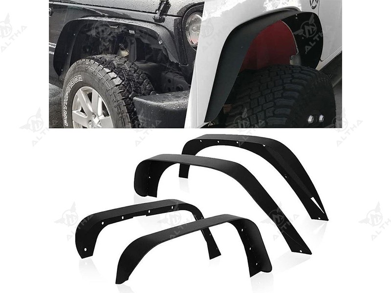 Steel Material Lingering Leaf Style Fender Flares for Jeep Wrangler JK