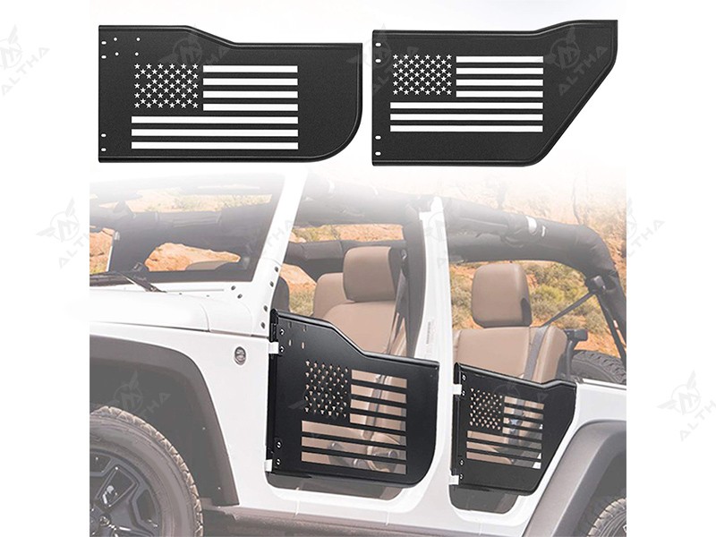 Flag Pattern Design Tubular Steel Doors for Jeep Wrangler JL 2018-2023