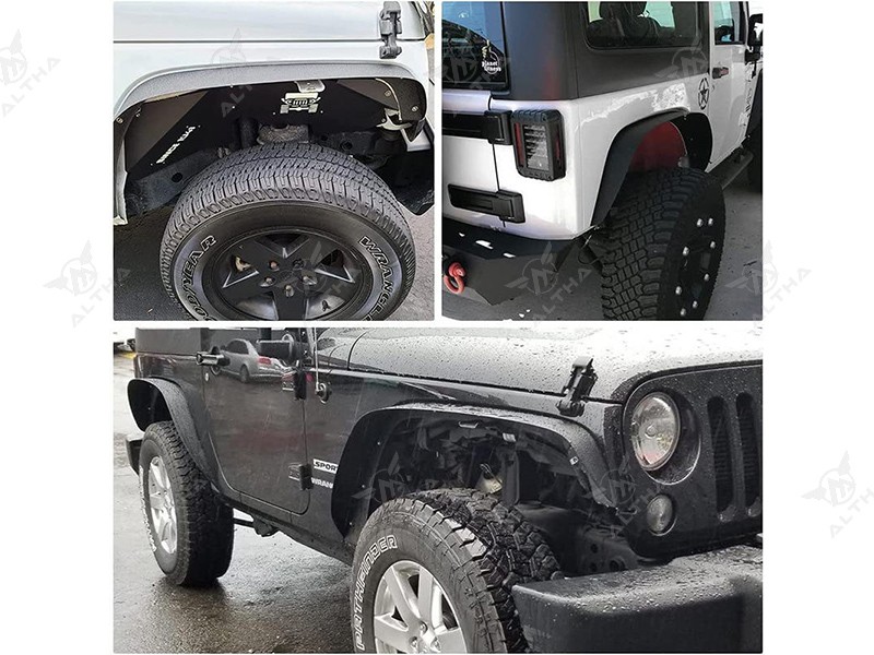 Steel Material Lingering Leaf Style Fender Flares for Jeep Wrangler JK